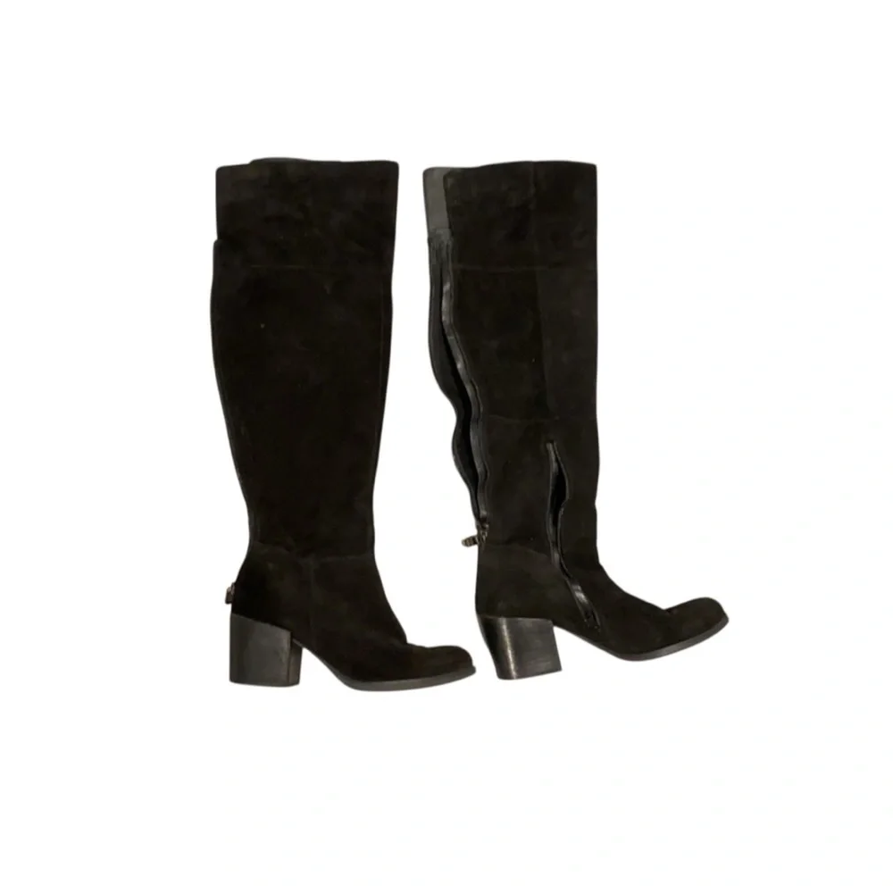 Steve Madden Orabela Black Suede Leather Over-the-Knee Boots